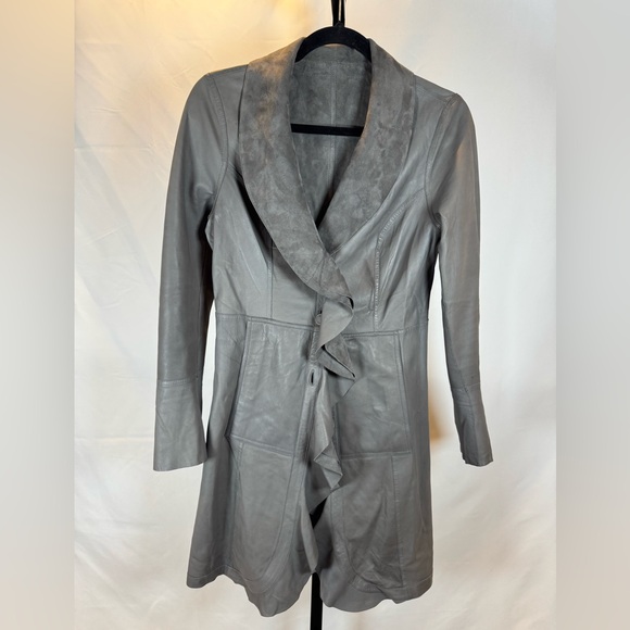 Jennifer Tattanelli Jackets & Blazers - Casini Jennifer Tattanelli P312R Reversible Grey Full Grain Leather Jacket